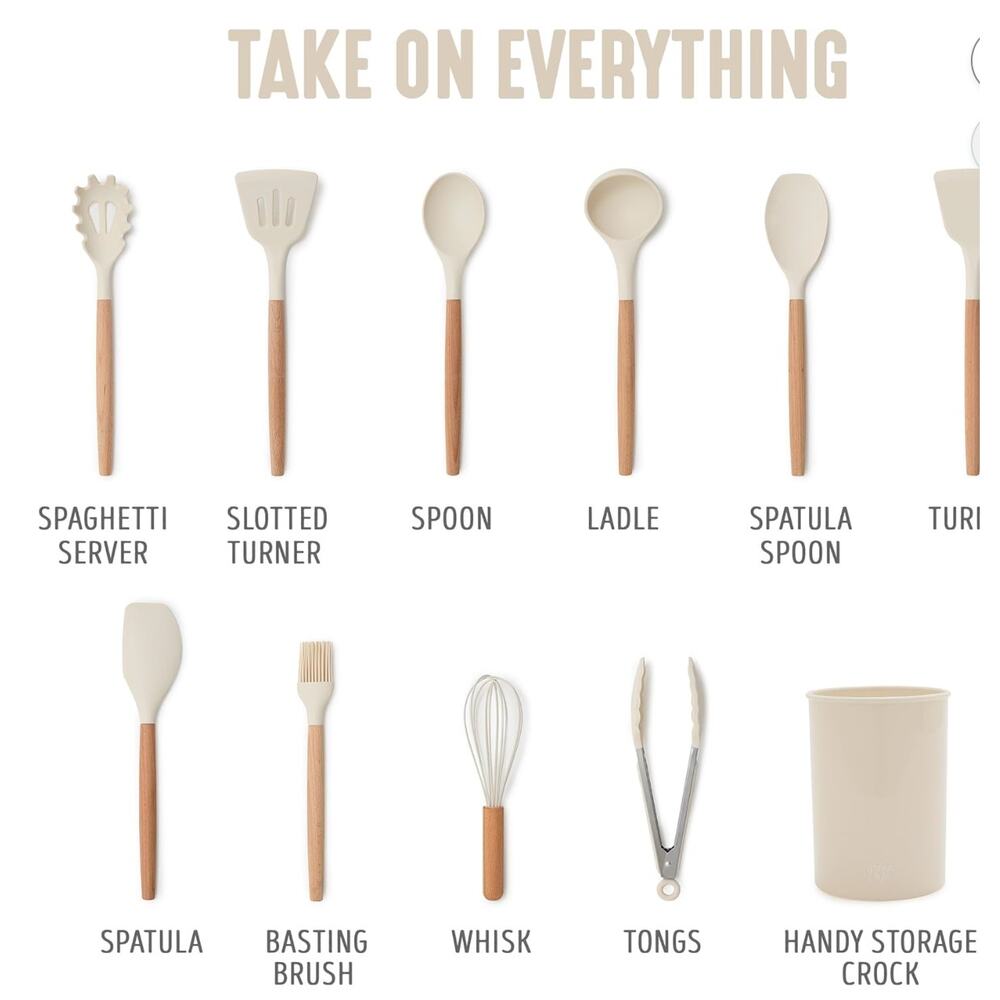 11 Piece Silicone Utensil Crock Set